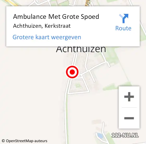 Locatie op kaart van de 112 melding: Ambulance Met Grote Spoed Naar Achthuizen, Kerkstraat op 24 maart 2019 04:45