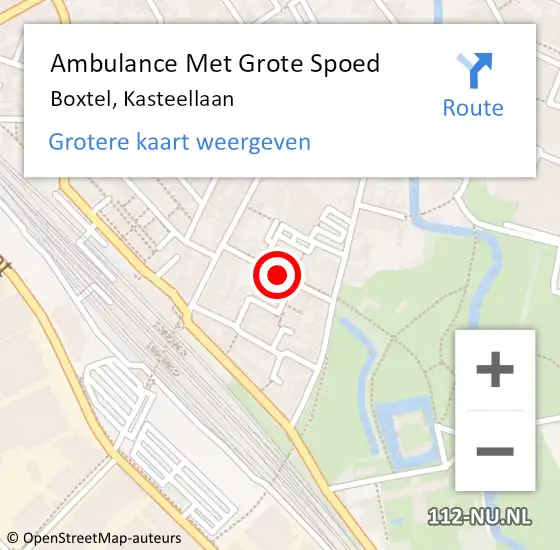 Locatie op kaart van de 112 melding: Ambulance Met Grote Spoed Naar Boxtel, Kasteellaan op 24 maart 2019 05:19