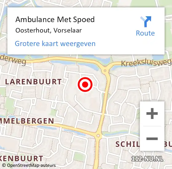 Locatie op kaart van de 112 melding: Ambulance Met Spoed Naar Oosterhout, Vorselaar op 24 maart 2019 07:56