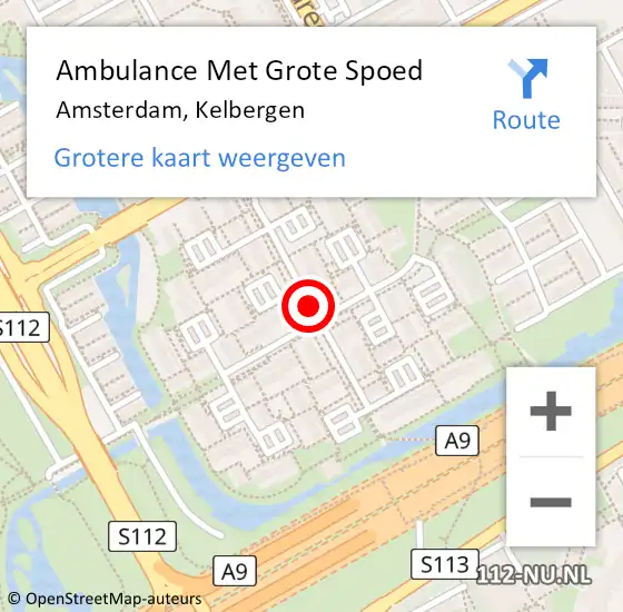 Locatie op kaart van de 112 melding: Ambulance Met Grote Spoed Naar Amsterdam, Kelbergen op 24 maart 2019 08:09