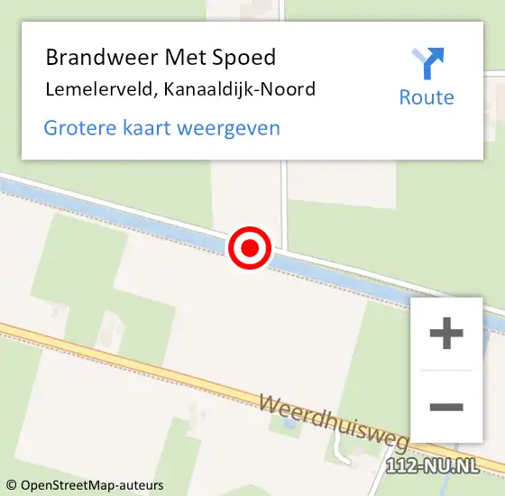 Locatie op kaart van de 112 melding: Brandweer Met Spoed Naar Lemelerveld, Kanaaldijk-Noord op 24 maart 2019 08:33
