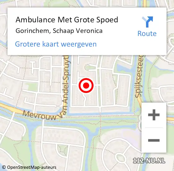 Locatie op kaart van de 112 melding: Ambulance Met Grote Spoed Naar Gorinchem, Schaap Veronica op 24 maart 2019 09:29