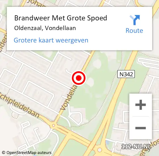 Locatie op kaart van de 112 melding: Brandweer Met Grote Spoed Naar Oldenzaal, Vondellaan op 24 maart 2019 11:46