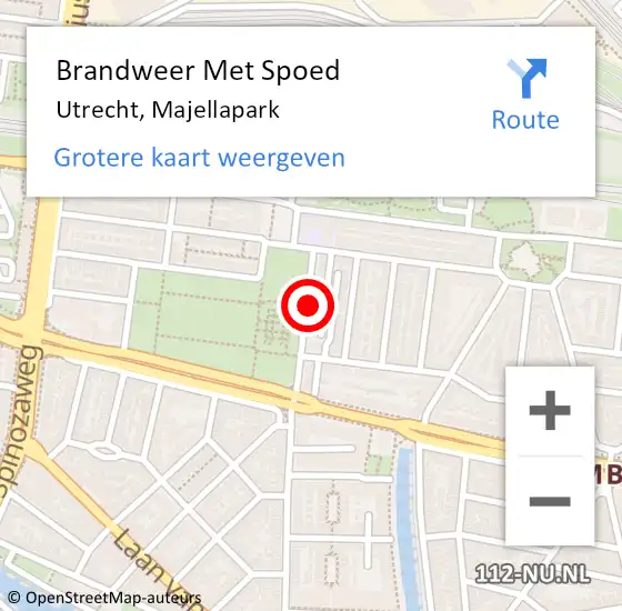 Locatie op kaart van de 112 melding: Brandweer Met Spoed Naar Utrecht, Majellapark op 24 maart 2019 12:43