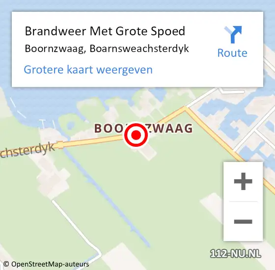 Locatie op kaart van de 112 melding: Brandweer Met Grote Spoed Naar Boornzwaag, Boarnsweachsterdyk op 24 maart 2019 12:44