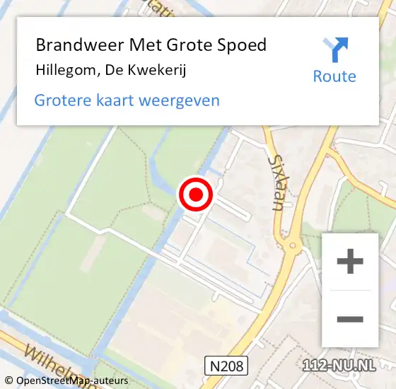 Locatie op kaart van de 112 melding: Brandweer Met Grote Spoed Naar Hillegom, De Kwekerij op 27 maart 2014 10:31