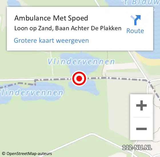 Locatie op kaart van de 112 melding: Ambulance Met Spoed Naar Loon op Zand, Baan Achter De Plakken op 24 maart 2019 13:44