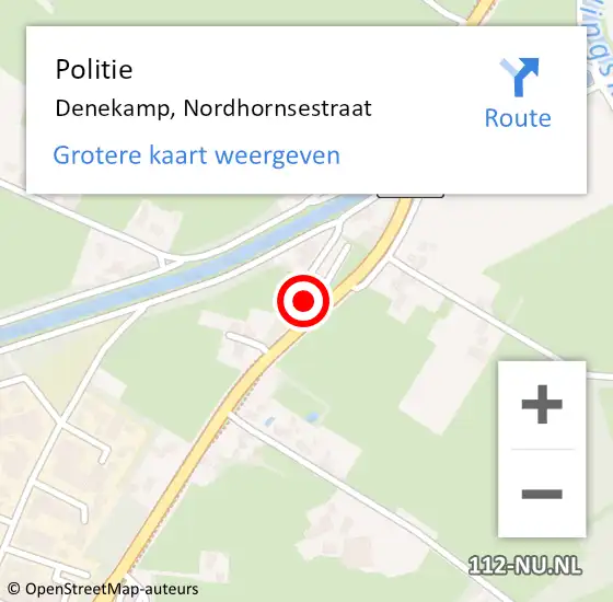 Locatie op kaart van de 112 melding: Politie Denekamp, Nordhornsestraat op 24 maart 2019 15:20