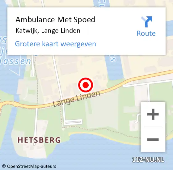 Locatie op kaart van de 112 melding: Ambulance Met Spoed Naar Katwijk, Lange Linden op 27 maart 2014 10:44