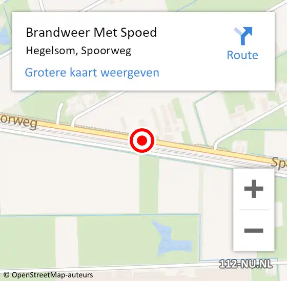 Locatie op kaart van de 112 melding: Brandweer Met Spoed Naar Hegelsom, Spoorweg op 24 maart 2019 16:10