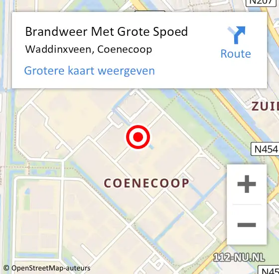 Locatie op kaart van de 112 melding: Brandweer Met Grote Spoed Naar Waddinxveen, Coenecoop op 27 maart 2014 10:48