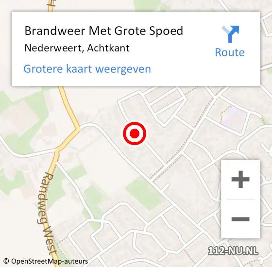 Locatie op kaart van de 112 melding: Brandweer Met Grote Spoed Naar Nederweert, Achtkant op 24 maart 2019 16:38