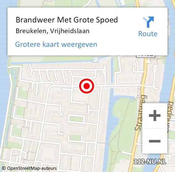 Locatie op kaart van de 112 melding: Brandweer Met Grote Spoed Naar Breukelen, Vrijheidslaan op 24 maart 2019 16:43
