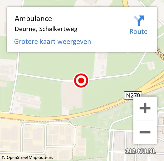 Locatie op kaart van de 112 melding: Ambulance Deurne, Schalkertweg op 24 maart 2019 17:20