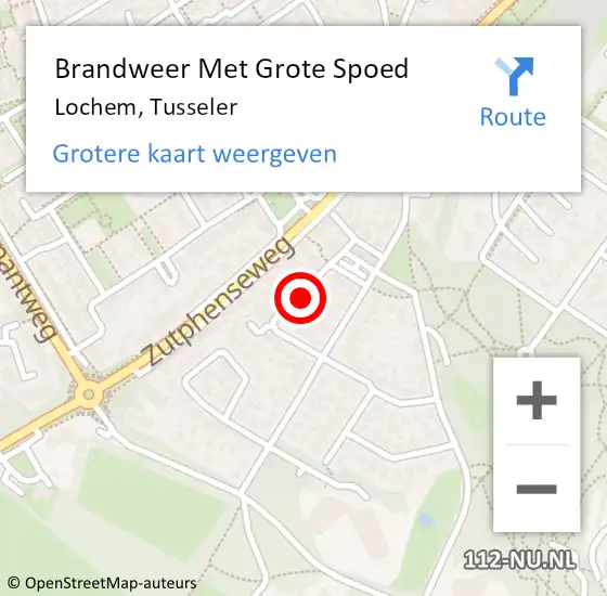 Locatie op kaart van de 112 melding: Brandweer Met Grote Spoed Naar Lochem, Tusseler op 24 maart 2019 17:44