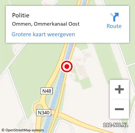 Locatie op kaart van de 112 melding: Politie Ommen, Ommerkanaal Oost op 24 maart 2019 18:37