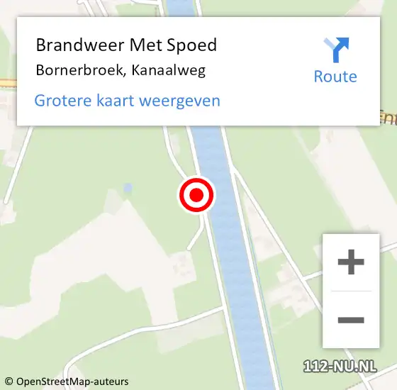 Locatie op kaart van de 112 melding: Brandweer Met Spoed Naar Bornerbroek, Kanaalweg op 24 maart 2019 18:41