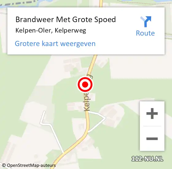 Locatie op kaart van de 112 melding: Brandweer Met Grote Spoed Naar Kelpen-Oler, Kelperweg op 24 maart 2019 19:43