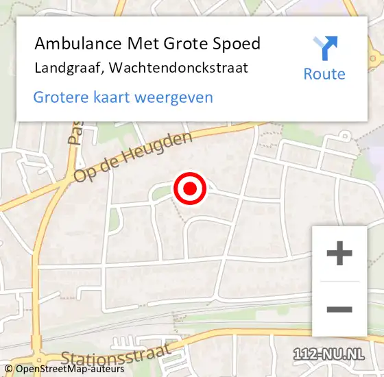 Locatie op kaart van de 112 melding: Ambulance Met Grote Spoed Naar Landgraaf, Wachtendonckstraat op 24 maart 2019 20:04