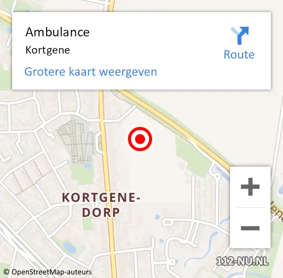 Locatie op kaart van de 112 melding: Ambulance Kortgene op 24 maart 2019 22:57