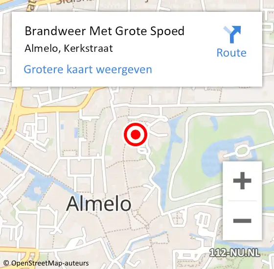 Locatie op kaart van de 112 melding: Brandweer Met Grote Spoed Naar Almelo, Kerkstraat op 25 maart 2019 01:55