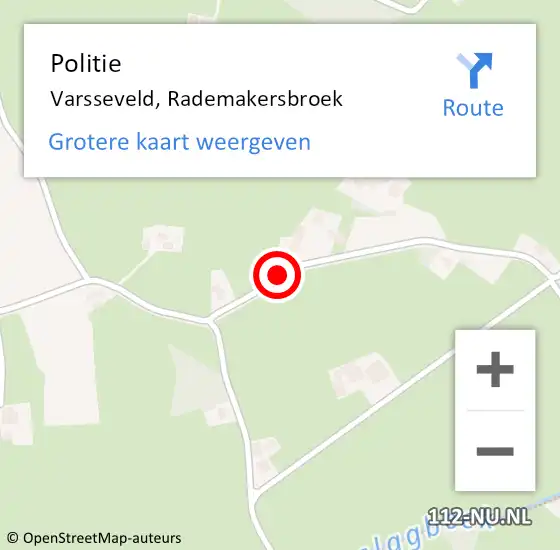 Locatie op kaart van de 112 melding: Politie Varsseveld, Rademakersbroek op 25 maart 2019 07:02