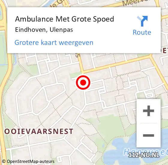 Locatie op kaart van de 112 melding: Ambulance Met Grote Spoed Naar Eindhoven, Ulenpas op 25 maart 2019 07:04