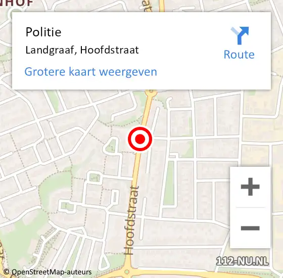 Locatie op kaart van de 112 melding: Politie Landgraaf, Hoofdstraat op 25 maart 2019 08:05