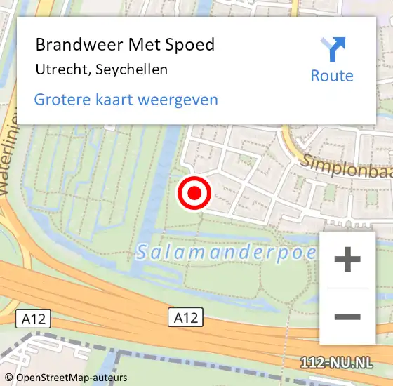 Locatie op kaart van de 112 melding: Brandweer Met Spoed Naar Utrecht, Seychellen op 25 maart 2019 11:30