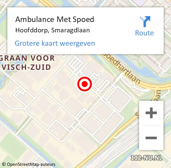 Locatie op kaart van de 112 melding: Ambulance Met Spoed Naar Hoofddorp, Smaragdlaan op 25 maart 2019 12:33