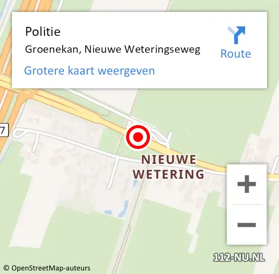 Locatie op kaart van de 112 melding: Politie Groenekan, Nieuwe Weteringseweg op 25 maart 2019 12:46