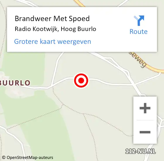 Locatie op kaart van de 112 melding: Brandweer Met Spoed Naar Radio Kootwijk, Hoog Buurlo op 25 maart 2019 14:13