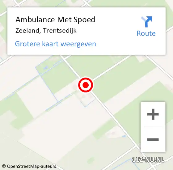 Locatie op kaart van de 112 melding: Ambulance Met Spoed Naar Zeeland, Trentsedijk op 25 maart 2019 14:37