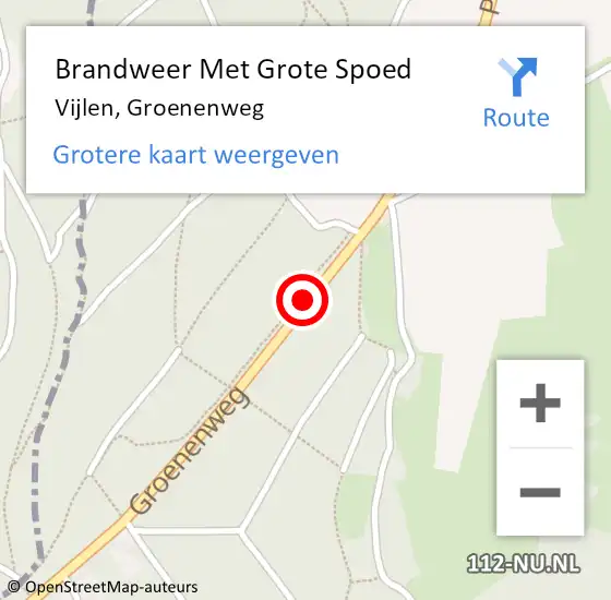 Locatie op kaart van de 112 melding: Brandweer Met Grote Spoed Naar Vijlen, Groenenweg op 25 maart 2019 15:12