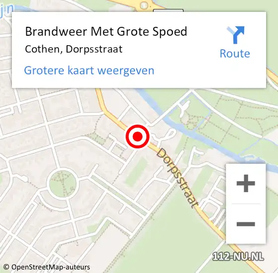 Locatie op kaart van de 112 melding: Brandweer Met Grote Spoed Naar Cothen, Dorpsstraat op 25 maart 2019 15:31