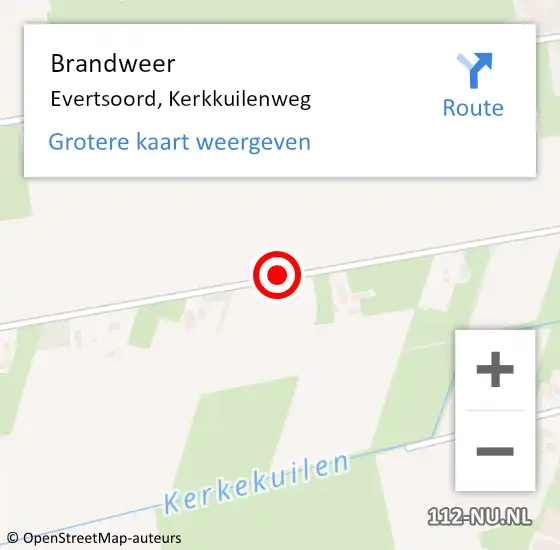 Locatie op kaart van de 112 melding: Brandweer Evertsoord, Kerkkuilenweg op 25 maart 2019 15:34