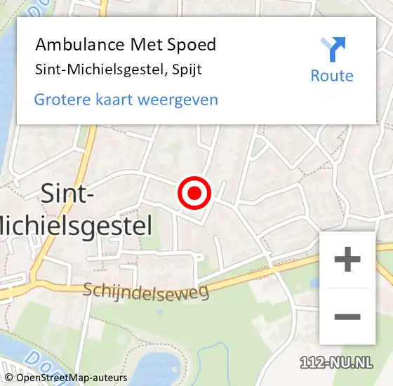 Locatie op kaart van de 112 melding: Ambulance Met Spoed Naar Sint-Michielsgestel, Spijt op 25 maart 2019 17:34