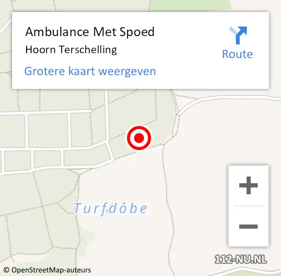 Locatie op kaart van de 112 melding: Ambulance Met Spoed Naar Hoorn Terschelling op 27 maart 2014 12:35