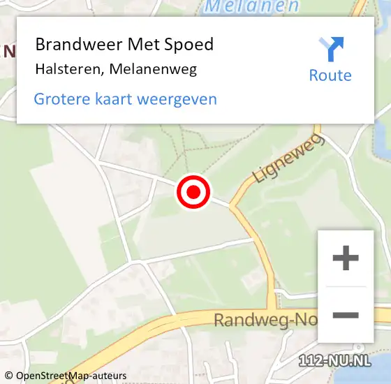 Locatie op kaart van de 112 melding: Brandweer Met Spoed Naar Halsteren, Melanenweg op 25 maart 2019 19:16