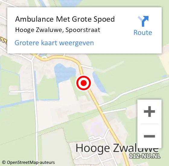 Locatie op kaart van de 112 melding: Ambulance Met Grote Spoed Naar Hooge Zwaluwe, Spoorstraat op 25 maart 2019 20:21