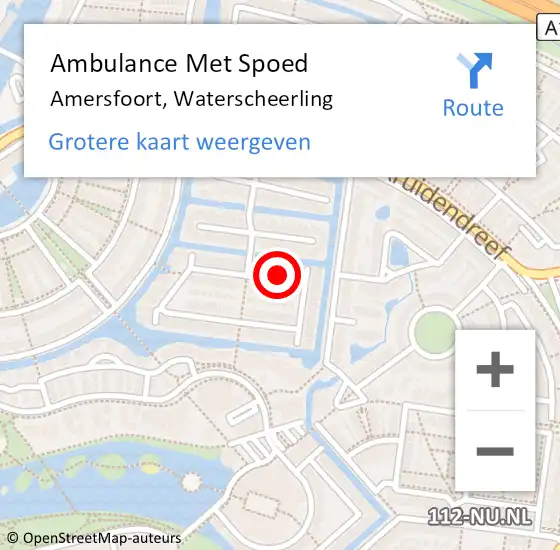 Locatie op kaart van de 112 melding: Ambulance Met Spoed Naar Amersfoort, Waterscheerling op 27 maart 2014 13:05