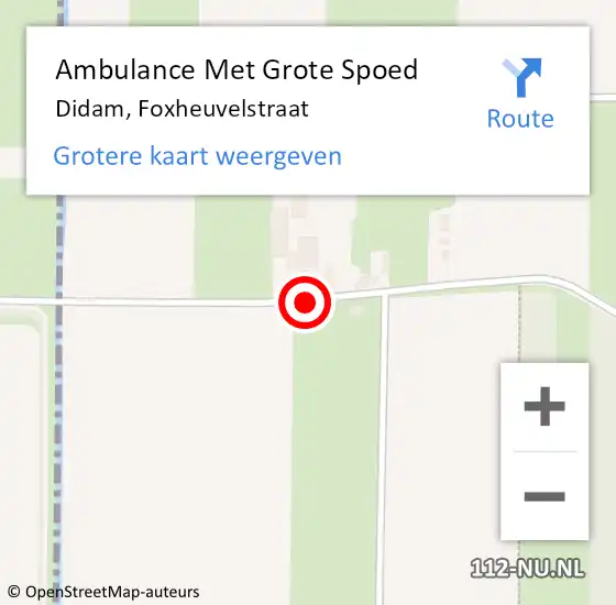 Locatie op kaart van de 112 melding: Ambulance Met Grote Spoed Naar Didam, Foxheuvelstraat op 26 maart 2019 08:59