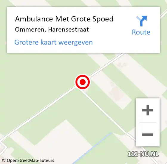 Locatie op kaart van de 112 melding: Ambulance Met Grote Spoed Naar Ommeren, Harensestraat op 26 maart 2019 09:09