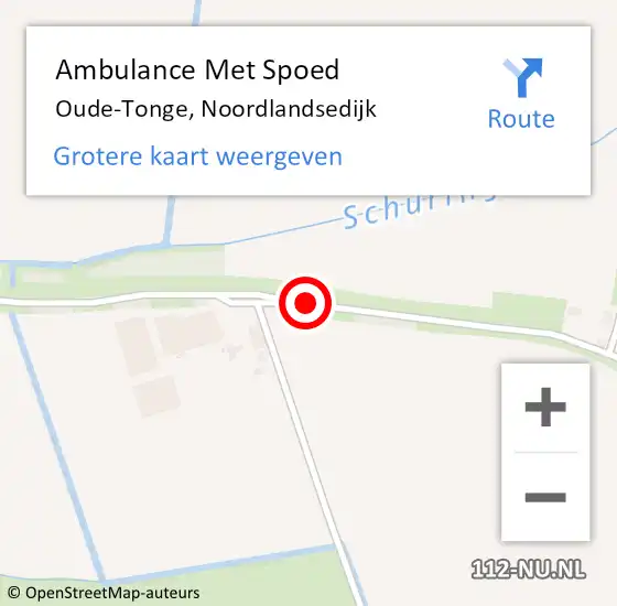Locatie op kaart van de 112 melding: Ambulance Met Spoed Naar Oude-Tonge, Noordlandsedijk op 26 maart 2019 09:29