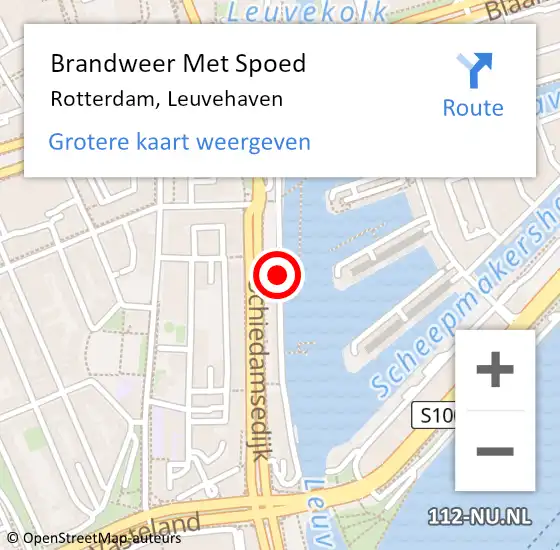 Locatie op kaart van de 112 melding: Brandweer Met Spoed Naar Rotterdam, Leuvehaven op 26 maart 2019 10:37