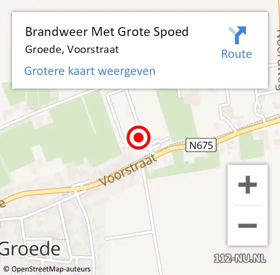 Locatie op kaart van de 112 melding: Brandweer Met Grote Spoed Naar Groede, Voorstraat op 26 maart 2019 11:39
