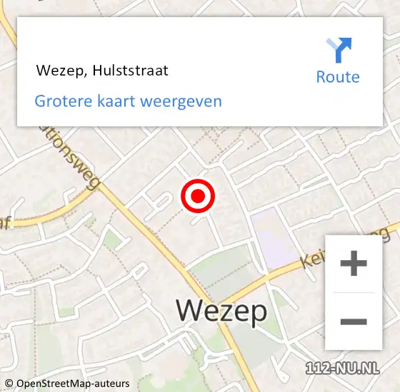 Locatie op kaart van de 112 melding:  Wezep, Hulststraat op 26 maart 2019 11:55