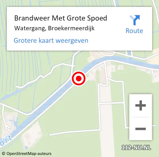 Locatie op kaart van de 112 melding: Brandweer Met Grote Spoed Naar Watergang, Broekermeerdijk op 26 september 2013 18:25