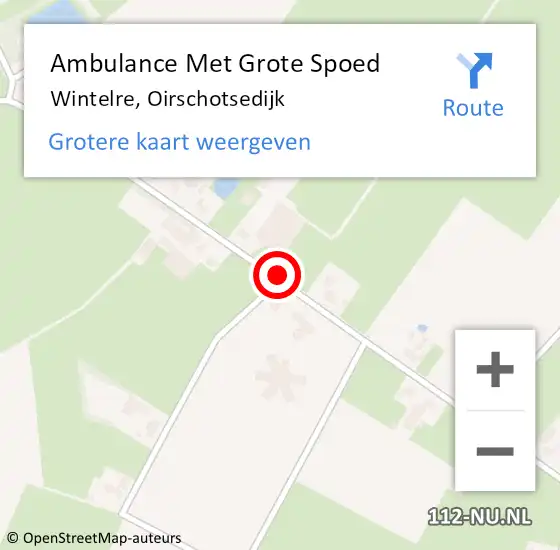 Locatie op kaart van de 112 melding: Ambulance Met Grote Spoed Naar Wintelre, Oirschotsedijk op 26 maart 2019 13:11