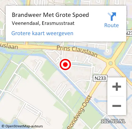 Locatie op kaart van de 112 melding: Brandweer Met Grote Spoed Naar Veenendaal, Erasmusstraat op 26 maart 2019 13:25